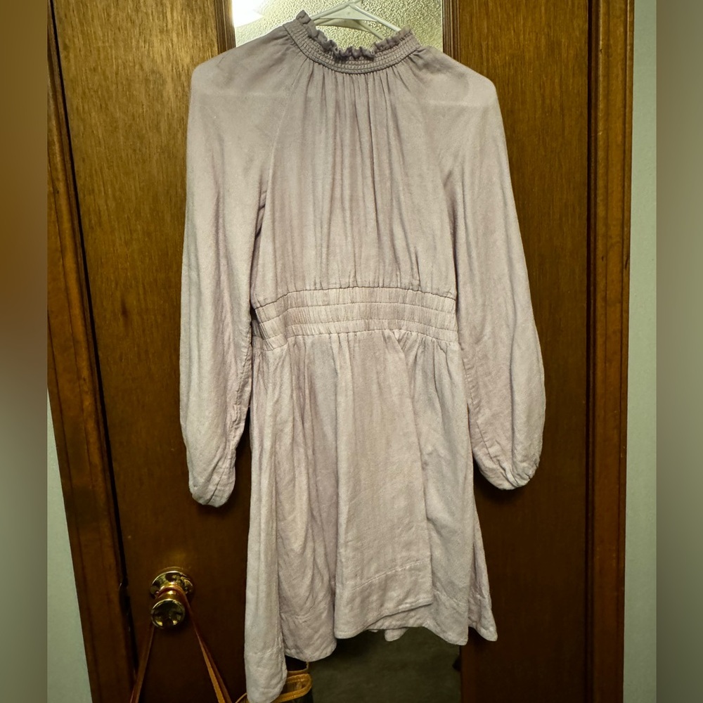 Chelsea Violet Ruffle Mock Neck Mini Dress